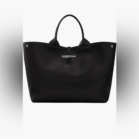 Longchamp Handbags - New Longchamp Larger Le Roseau Leather Tote In Black